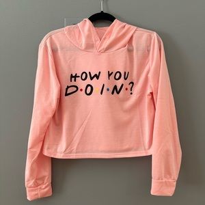 FRIENDS inspired pink cropped hoodie